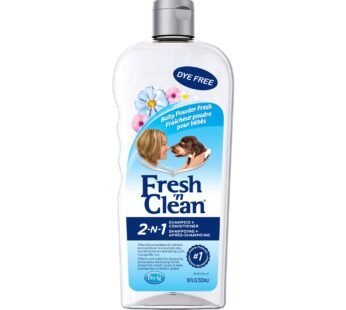 Pet-Ag Fresh ?n Clean 2-N-1 Conditioning Shampoo, Baby Powder Scent – 18 oz – Moisturizes with Vitamin E & Aloe Vera – Strengthens & Repairs Coats – Soap Free