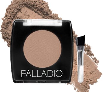 Palladio Brow Powder, Taupe, Soft and Natural Eyebrow Powder with Jojoba Oil & Shea Butter, Compact Size for Purse or Travel, Includes Applicator Brush