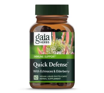 Gaia Herbs Quick Defense – Fast-Acting Immune Support Supplement for Use at Onset of Symptoms – with Echinacea, Black Elderberry, Ginger & Andrographis – 40 Vegan Liquid Phyto-Capsules (4-Day Supply)
