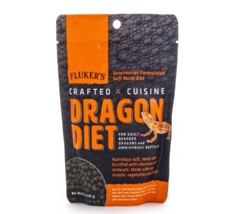 Fluker’s Crafted Cuisine Diet, Adult Bearded Dragon and Omnivorous Reptile Food, Made with Crickets, Mealworms, Real Fruits & Veggies 6.75 oz