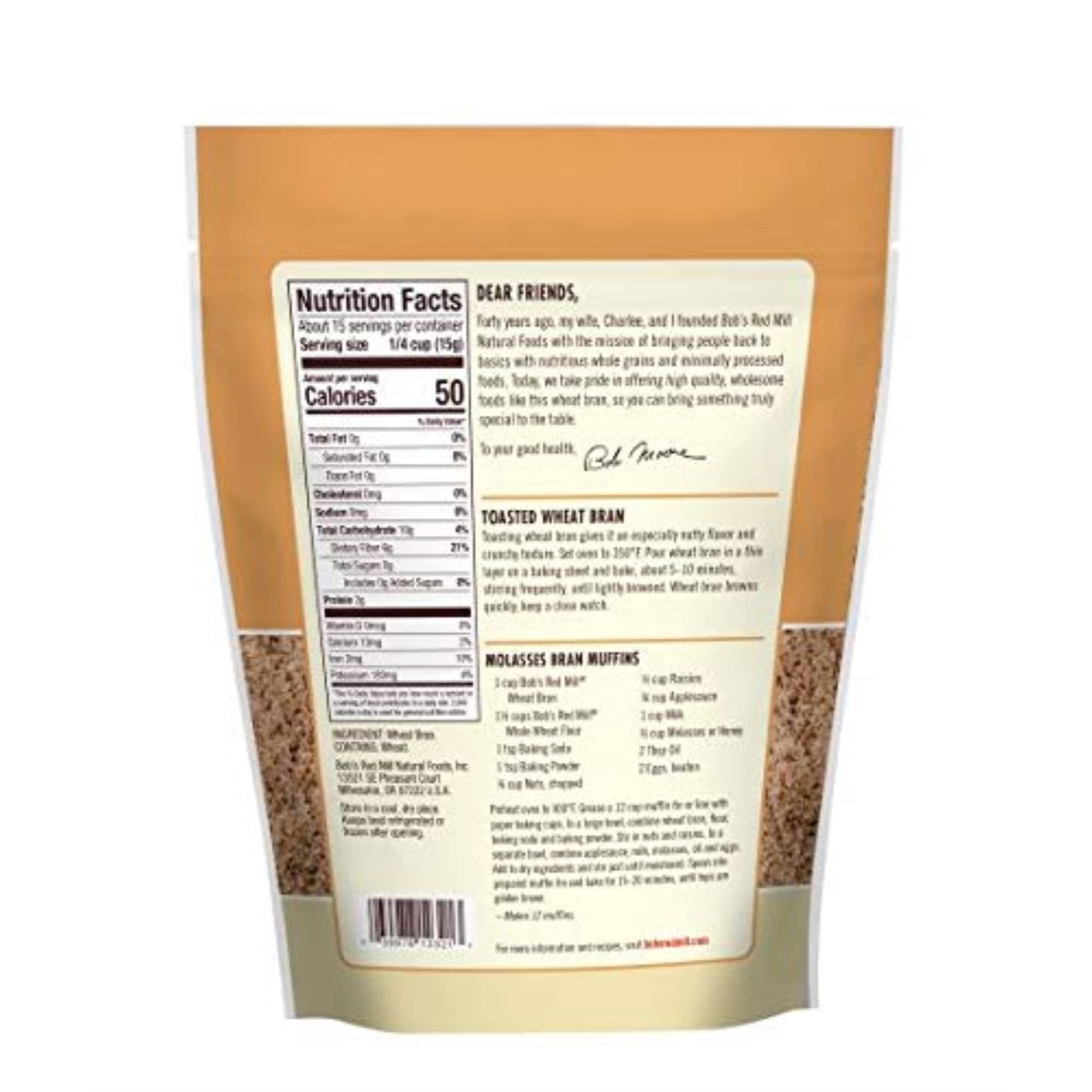 Bob's Red Mill Unprocessed Miller's Wheat Bran, 8 Ounce - Image 2