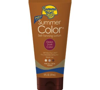 Banana Boat, Summer Color Self-Tanning Lotion, Deep Dark Color for All Skin Tones, 6 oz