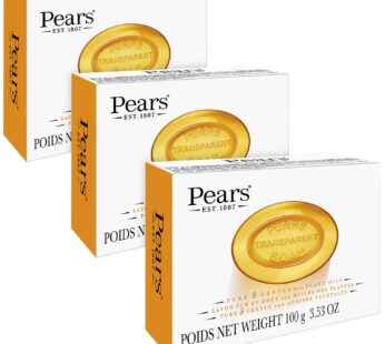 Pears Soap, Face & Body Soap, Amber ? Pure & Gentle Transparent Bar Soap, Moisturizing Glycerin Soap with Natural Oils for Pampered, Glowing Skin, 3.53 Oz (Pack of 3)