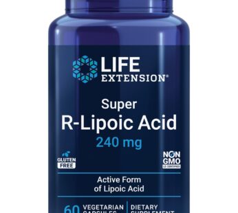 Life Extension Super R-Lipoic Acid 240 mg – Supports Cellular Energy – Supplement for Anti-Aging and Liver Health – Non-GMO, Gluten-Free – 60 Vegetarian Capsules