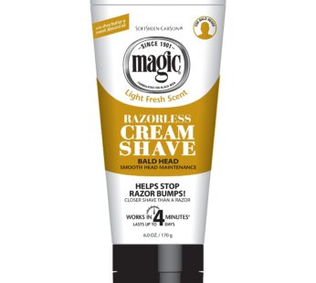 SoftSheen-Carson Magic Razorless Shaving Cream, Hair Removal Cream, Depilatory Cream, Works in 4 Minutes for Coarse, Curly Hair, 6 Oz