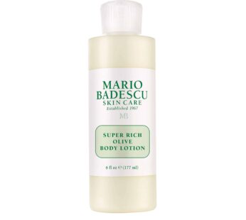 Mario Badescu Super Rich Olive Body Lotion for Dry Skin, Non-Greasy and Creamy Skin Care Moisturizer Infused with Olive Oil, Ideal for All Skin Types, 6 Fl Oz