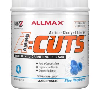 ALLMAX Nutrition AMINOCUTS (ACUTS), Amino-Charged Energy Drink with Taurine, L-Carnitine, Green Coffee Bean Extract, Blue Raspberry, 36 Servings