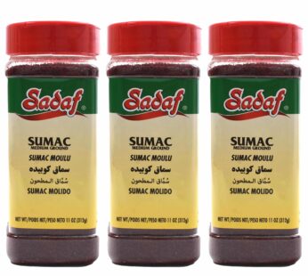Sadaf Sumac spice ground – Pure sumac seasoning powder – Kosher – Persian spice – Medium Ground – 11 oz Bottle (Pack of 3)