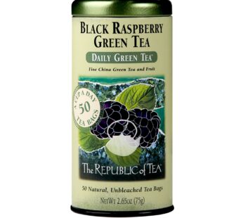 The Republic of Tea – Black Raspberry Green Tea, 50 Tea Bags, Tin | Flavored Berry Tea | Caffeinated