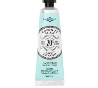 La Chatelaine 20% Shea Butter Hand Cream Travel Size, Organic Argan Oil, Moisturizing, Nourishing, Repairing, Extra-Rich Hand Lotion, Made in France, Paraben Free, 1 oz / 30ml (Coconut Milk)