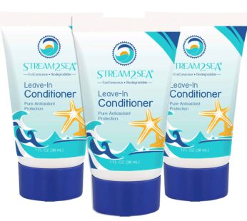 STREAM 2 SEA Leave In Conditioner Reef Safe Hair Conditioner Formula For Dry and Damaged Hair, 1 oz Pack of 3 Travel Size, Paraben Free Hair Detangler with UV Protection For All Hair Types