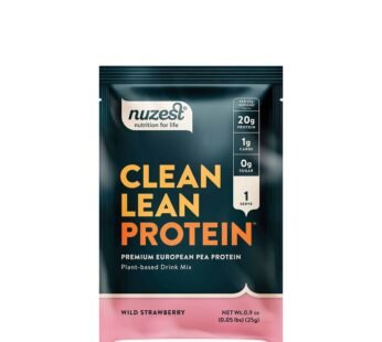 Nuzest – Pea Protein Powder – Clean Lean Protein, Premium Vegan Plant Based Protein Powder, Dairy Free, Gluten Free, GMO Free, Naturally Sweetened Protein Shake, Wild Strawberry, 1 Serving, 0.9 oz