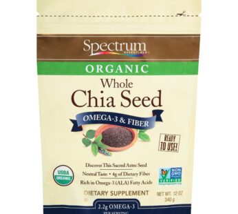 Spectrum Essentials Organic Chia Seed, Omega-3 & Fiber, 12 Oz