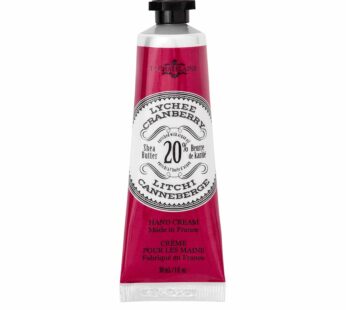 La Chatelaine 20% Shea Butter Hand Cream Travel Size, Organic Argan Oil, Moisturizing, Nourishing, Repairing, Extra-Rich Hand Lotion, Made in France, Paraben Free, 1 oz / 30ml (Lychee Cranberry)