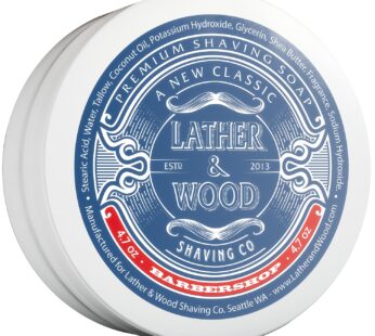 Lather & Wood Shaving Soap – Barbershop – Simply The Best Luxury Shaving Cream – Tallow – Dense Lather with Fantastic Scent for The Worlds Best Wet Shaving Routine. 4.7 oz (Barbershop)
