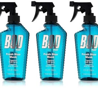 BOD Man Fresh Blue Musk Body Spray 8 Ounces (Pack of 3)