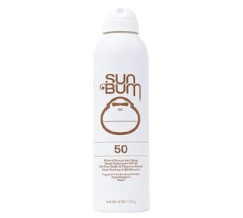 Sun Bum Mineral SPF 50 Sunscreen Body Spray – Water-Resistant Broad Spectrum Moisturizing Sunscreen with Vitamin E – Hawaii 104 Act Compliant (Made without Octinoxate & Oxybenzone) – 6 oz