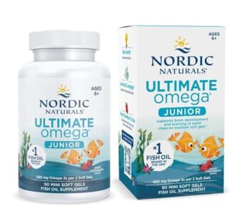 Nordic Naturals Ultimate Omega Jr., Strawberry – 120 Mini Soft Gels – 680 Total Omega-3s with EPA & DHA – Brain Health, Mood, Learning – Non-GMO – 60 Servings