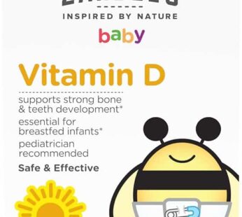 Zarbee’s Vitamin D Drops for Infants, 400IU (10mcg) Baby & Toddler Liquid Supplement, Newborn & Up, Dropper Syringe Included, 0.47 Fl Oz