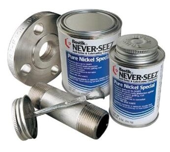 Never-Seez NSBT-16N Silver Pure Nickel Special Anti-Seize Compound, -297 Degree F Lower Temperature Rating to 2400 Degree F Upper Temperature Rating, 1 lb. Brush Top Can