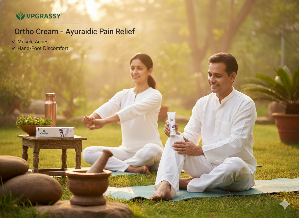 VPGRASSY Ortho Cream 30gm | Fast Relief for Joint Pain, Knee Pain, Back Pain & Muscle Stiffness | Ayurvedic Pain Relief Cream - Image 3