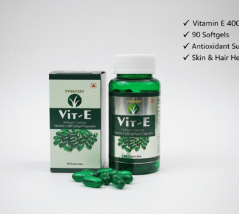 VPGRASSY Vitamin E Capsules – 90 Capsules for Skin Glow, Hair Strength, Immunity Support & Antioxidant Protection