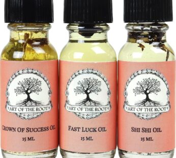 Luck Oil Set by Art of The Root | Includes Crown of Success, Fast Luck & Shi Shi Oils | Handmade with Herbs & Essential Oils | Wiccan, Hoodoo & Pagan | Manifestation, Goals & Luck Rituals