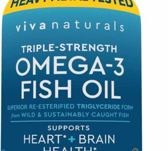 Viva Naturals Omega-3 Fish Oil, Triple Strength, 2500 mg, 60 Softgels – Re-Esterified Omega 3 Fatty Acids Including EPA, DHA, DPA – Pascatarian-Friendly
