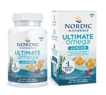 Nordic Naturals Ultimate Omega Junior Fish Oil | 680 Total Omega-3S With EPA & DHA Supplement Fish Oil For Kids | Dietary Supplement For Kids | Strawberry Flavour 90 Mini Chewable Softgels