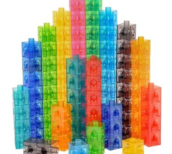 edxeducation Translucent Linking Cubes – Construction Toy for Early Math – Set of 100 – 0.8 Inch – Light Table Toy – Elementary + Preschool Learning