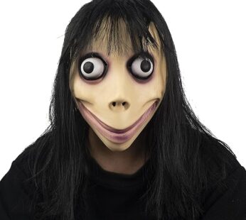 PartyHop Scary Momo Mask Creepy Halloween Latex Cosplay Costume for Adult