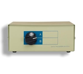 Kentek DB9 Male 2 Way Manual Data Switch Box RS-232 D-Sub 9 Pin I/O AB Port for PC MAC to Peripherals Devices Printer