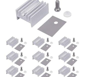 10 Packs TO-220 Aluminum Heatsink & Insulator/Mounting Kits for TO-220 MOSFET Transistor, TO-220 Heatsink + M3 Screw + Screw Washer + Insulator Rubberized Silicone (20mmx15mmx10mm)