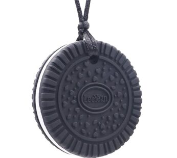 Chew Necklaces for Sensory Kids, Silicone Chewable Pendant for Autism, Chewing, ADHD, SPD, Sensory Oral Motor Aids for Boys and Girls, Chewy Toy for Adults (Black)