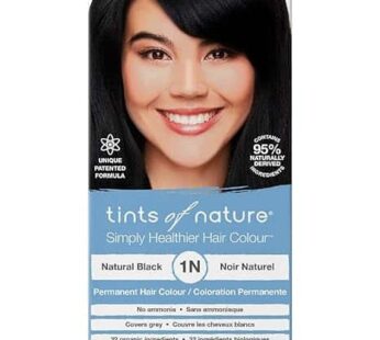 Tints of Nature 1N Natural Black Permanent Hair Dye, Nourishes Hair and Covers Greys, Ammonia-Free, 4.4 fl oz