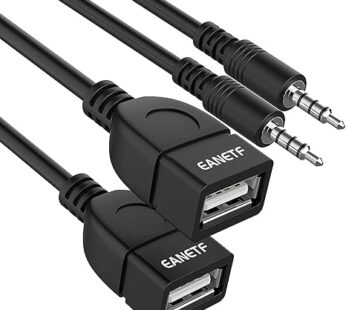 Eanetf USB to Aux Audio Adapter, 2PCS 3.5mm Male to USB Female for Playing Music with U-Disk in Your Car,orked only When Your CAR 3.5mm AUX Port Must has Audio decoding Function- No Power Supply