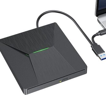 USB 3.0 and Type-C External Bluray Drive, External Bluray Burner and External Blueray/DVD Drive for PC, Blu Ray Disc Reader Compatible with Windows XP/7/8/10, Laptop, Desktop, MacOS for MacBook