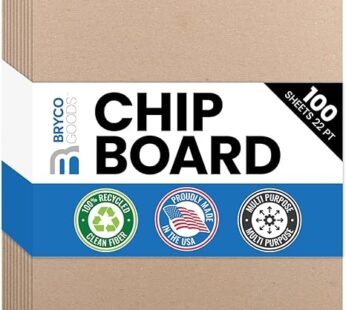 Chipboard Sheets 8.5″ x 11″ – 100 Sheets of 22-Point Kraft Board for Crafts, DIY Projects, and Packaging – Durable Alternative to Cardboard Sheets and MDF Board