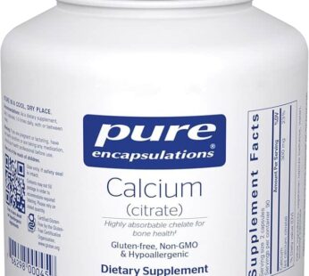 Pure Encapsulations Calcium (Citrate) – Supplement for Bone, Teeth, Colon, and Cardiovascular Health Support* – with Premium Calcium Citrate – 180 Capsules