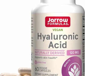 Jarrow Formulas Hyaluronic Acid 120 mg, Dietary Supplement, Skin Health Support, 60 Veggie Capsules, Up to 30 Day Supply