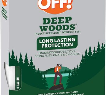 OFF! Deep Woods Mosquito and Insect Repellent Wipes, Long lasting, 12 Individually Wrapped Wipes (Pack of 1)