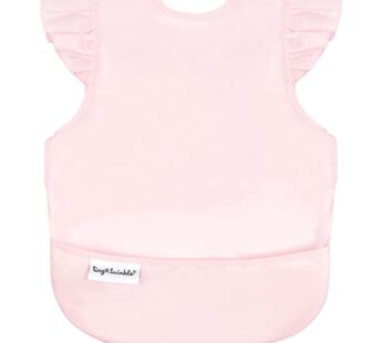 Tiny Twinkle Mess Proof Baby Bib for Girls | Waterproof Toddler Bib for Eating | Baby Apron for Feeding | Machine Washable | Perfect Shower Gift (Rose, 6?24M)