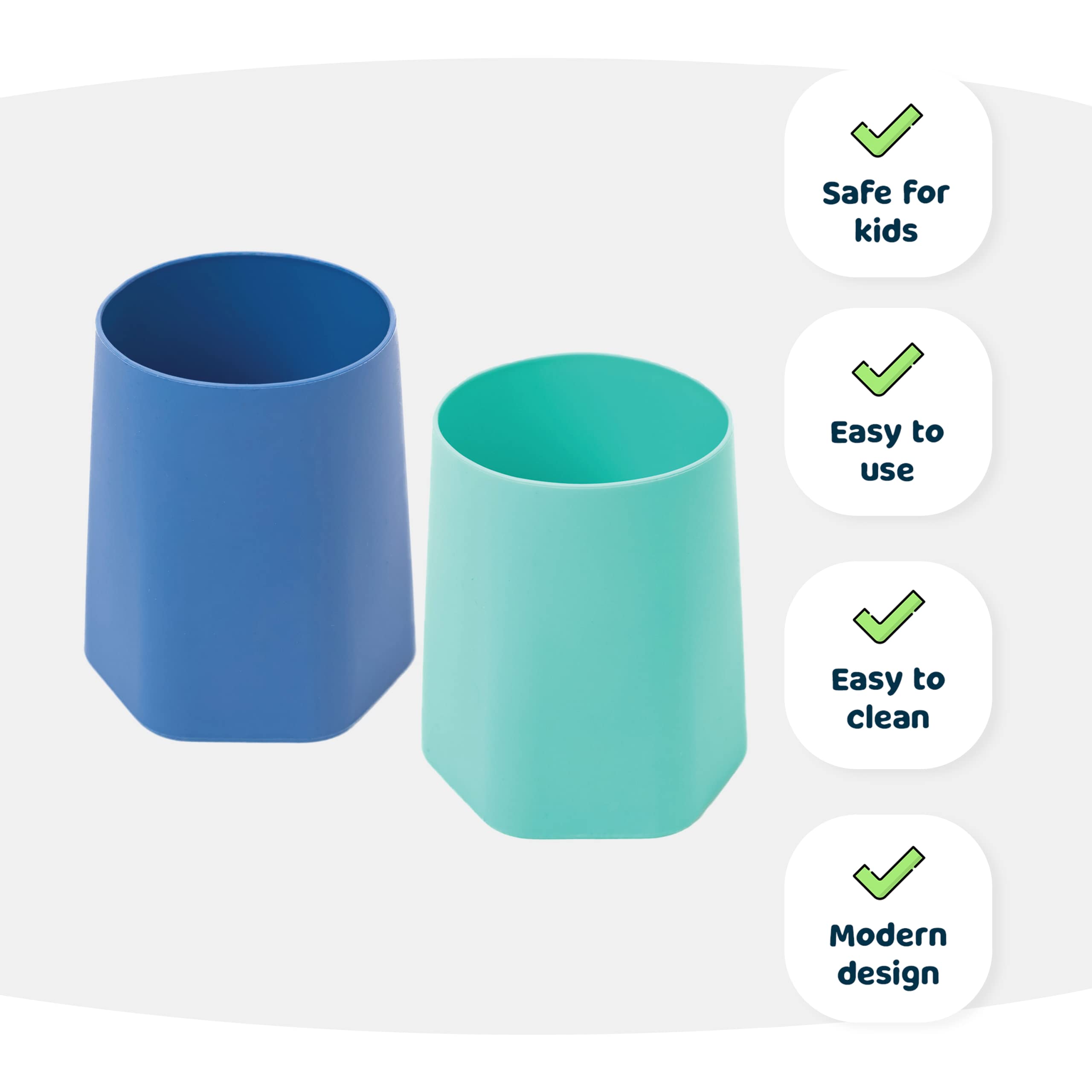 Tiny Twinkle Silicone Baby Cup 2 Pack - Open Training Cup for Independent Drinking, 4 oz (Blue, Mint) - Image 7