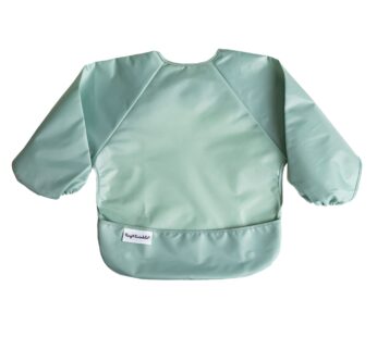 Tiny Twinkle Long Sleeve Bib for Babies & Toddlers | Waterproof Smock Bib for Eating | Machine Washable & Mess-Proof Feeding Essentials | Newborn Shower Gift (Sage Green, 2-4Y)