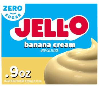 Jell-O Banana Cream Zero Sugar Instant Reduced Calorie Pudding & Pie Filling Mix, 0.9 oz Box