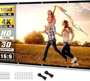 Projector Screen 100 inch, Taotique 4K Movie Projector Screen 16:9 HD Foldable and Portable Anti-Crease Indoor Outdoor Projection Double Sided Video Projector Screen for Home, Party, Office, Classroom