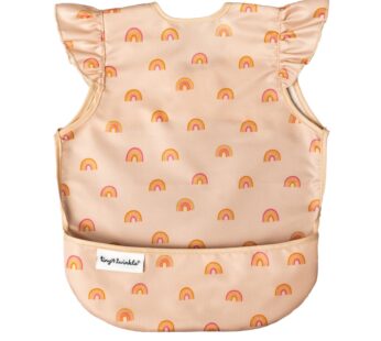 Tiny Twinkle Mess Proof Baby Bib for Girls | Waterproof Toddler Bib for Eating | Baby Apron for Feeding | Machine Washable | Perfect Shower Gift (Boho Rainbow, 6?24M)