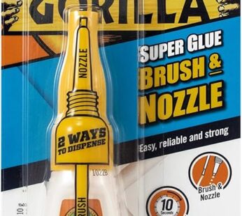 Gorilla 4044510 10g Brush & Nozzle Super Glue, Pack – 1, Opaque, 10 Grams