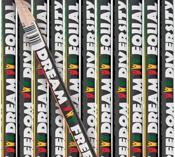 Fun Express Colors Of Diversity Pencils for Kids – 24 Pack Bulk with Dream Freedom Message