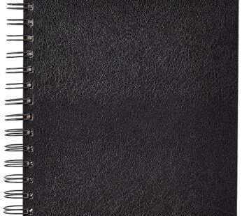 amazon basics A5 Artists Wiro Bound Sketch Book | 120 Perforated Pages | Black Hardcover for Pencil, Chalk, Graphite, Crayon & Ink | Ideal for Drawing, Sketching, Design & Architecture (Pack of 1)